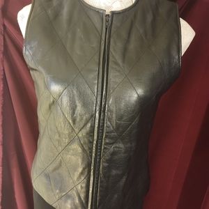 Black Leather Vest Size 8
